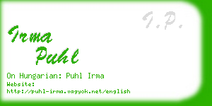 irma puhl business card